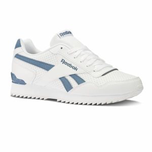 Adidasy Męskie Reebok Royal Glide Ripple Clip Białe/Niebieskie PL 38TXZFE